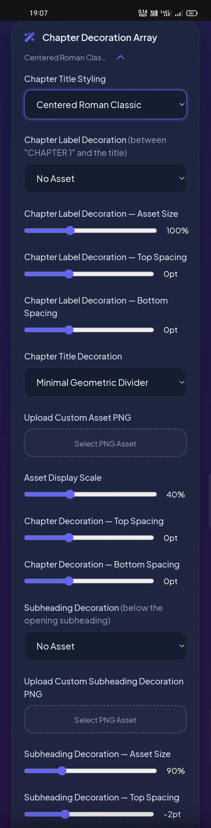 Advanced Chapter Decoration screenshot